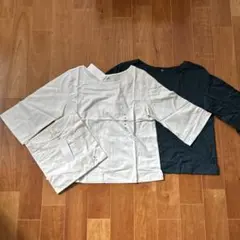 新品　ユニクロ　オフホワイト　ダークグリーン　Tシャツ 3枚セット まとめ売り