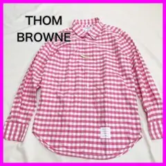 【美品】 トムブラウン 長袖シャツ ギンガムチェック ピンク メンズML