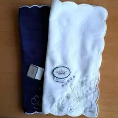TOCCA タオルハンカチ 2枚セット ネイビー ホワイト