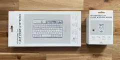 ○美品セット　クリアワイヤレスキーボード+マウス リチャージャブルタイプ