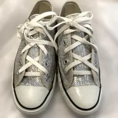 ALL STAR シルバー スパンコール スニーカー　２５センチ