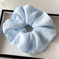 ネイビーリボン型ヘアクリップとシュシュセット未使用