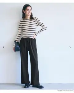 coca ジョーゼットリブパンツ｜ブラック Lサイズ