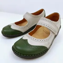 ☆ほぼ新品☆【H.P.S】コンフォートシューズ (22.5) ストラップ　レザー H.P.S.】オーセンティック＆タイムレスなレディースコンフォート