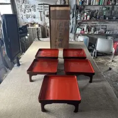 明治】時代物 木製 漆塗 会席膳 箱膳 4客セット 骨董 古道具 - メルカリ