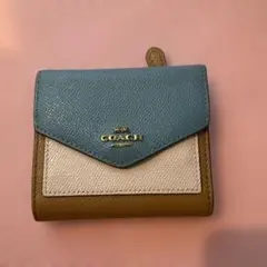 COACH 財布 青/ベージュ/茶色