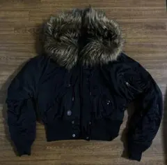 moussyアズールN2B平成ギャル Y2KファーボンバージャケットMA1短丈