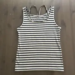 Natural Couture首元ビーズタンクトップ　ネイビー×ホワイトボーダーのサムネイル
