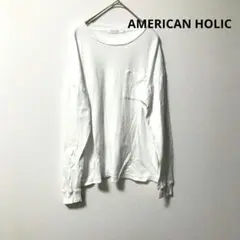 AMERICAN HOLIC ロングTシャツ カットソー白 M シンプル
