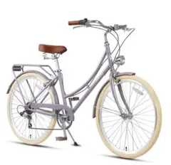 ‼️新品未使用品‼️Denver シティサイクル ホワイト 鍵付きバスケット付き6段 カゴ付きクロスバイク（シティサイクル）｜自転車車体｜自転車 | 車