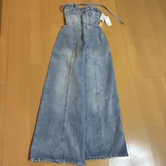 Chico デニムベアワイドコンビネゾン Sサイズ　スカイブルー