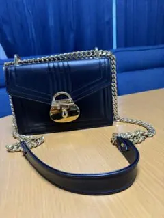 PRADA ブラックレザー ショルダーバッグ