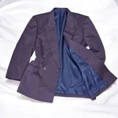 メンズテーラードジャケット　バブリースーツ　ダブルブレスト　L　日本製　レトロ