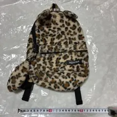 子供用　ヒョウ柄耳付きリュック　レオパード　豹　ひょう　ファー