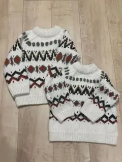 ZARA キッズ　ノルディック柄 ニット　セーター 80cm 100cm 兄弟