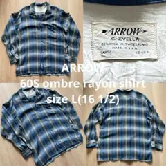 【希少L16 1/2】60s ARROW CHEVELLAオンブレレーヨンシャツ