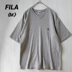 フィラ Vネック 半袖 Tシャツ M グレー 春 夏 コットン カットソー
