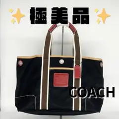 【美品】COACH ミニトートバッグ ナイロン ブラック 5078