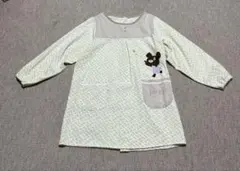 くまのがっこう　エプロン　花柄　割烹着　長袖　スモック　M−L