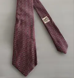 HERMES バーガンディ パターン ネクタイ