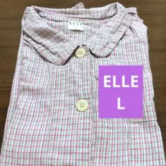 ELLE チェック柄 パジャマ Lサイズ ボタンのサムネイル