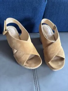 Clarks スエード サンダル コルクソール　クラークスのサムネイル