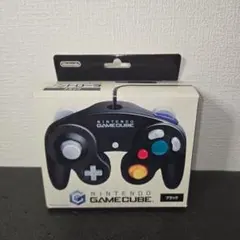 【動作確認済み・箱付き】ゲームキューブコントローラー　ブラック　黒　 GCコン