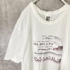 Supreme Tシャツ ホワイト L Northfaceコラボ シンプル◎