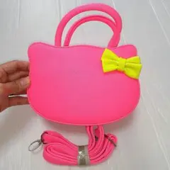 ハローキティ 2way ショルダーバッグ ハンドバッグ 蛍光色