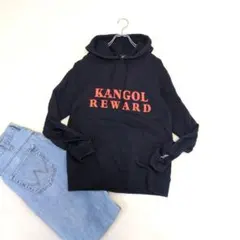 KANGOL×そわんわん コラボパーカー　紺　プリント☆刺繍　メンズ・レディース