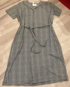 アーバンリサーチ　フォーク&スプーン　 白黒チェック　シャツワンピース