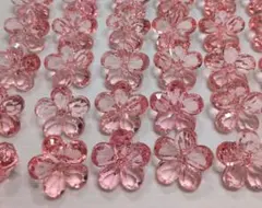 フラワー型 アクリルビーズ ローズピンク 30個 23mm