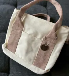 キャンバス ミニトートバッグ 大容量 仕切り付き 通学 通勤