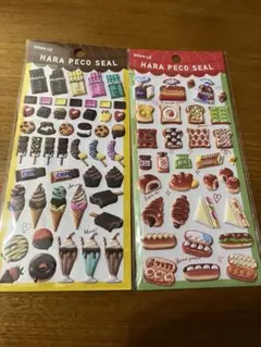 【新品】食べ物シール 2枚セット チョコ アイス スイーツ パン