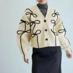 ADAM ET ROPE' ラインニットカーディガン