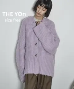 THE YOn 2WAYモヘアライク ミックスシャギー ニット カーディガン