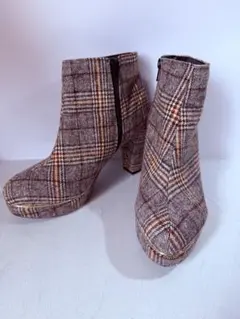 ESPERANZA ショートブーツ　ツイードブーツ　Lサイズ