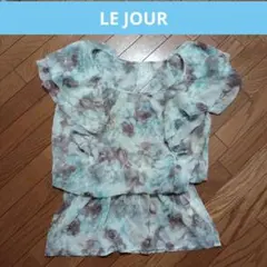 LEJOURル ラメ入り　シアートップス　フリル　半袖チュニック　華やぎブラウスのサムネイル