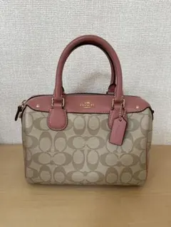 COACH ミニボストン 2way ショルダー PVCレザー コーチ