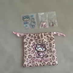 Hello Kitty レオパード柄ポーチと付属品