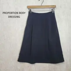 プロポーションボディドレッシング【М】台形スカート　ひざ丈　ネイビー　a5887