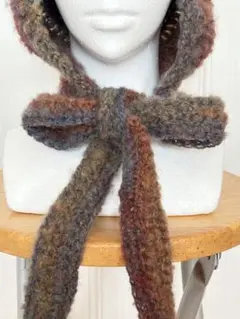 【ハンドメイド】かぎ編み　バラクラバ　ボンネット　バラボネット　ニット帽