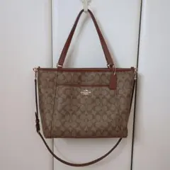 Coach シグネチャー2wayトートショルダーバッグ ブラウン