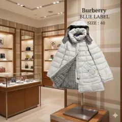 【美品】バーバリーブルーレーベル ジャケット ベルト付き ロゴ刺繍 ベージュ 新品】バーバリー ブルーレーベル ジャケット バーバリーブルー