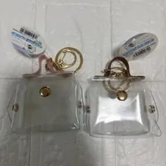 新品　PVCバッグポーチ　ミニポーチ　推し活　ピンク　ブラウン　2色　セリアのサムネイル