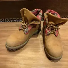Timberland ベージュ スエード ワークブーツ 8W 26cm ワイド