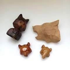 木彫りの熊　北海道民芸　北海道土産　木彫りアクセサリーパーツ