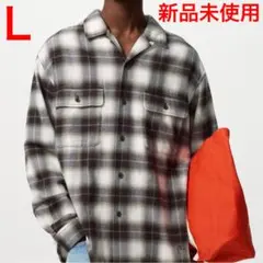 ブラッシュドコットンオーバーサイズシャツ ナチュラル フランネル チェックシャツ