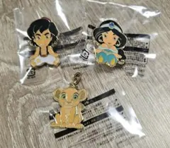 ディズニー　ピンバッジ&チャーム　ゲームワゴン　3個セット