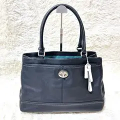 【極美品】　コーチ　ハンドバッグ　肩掛け　ターンロック オールレザー